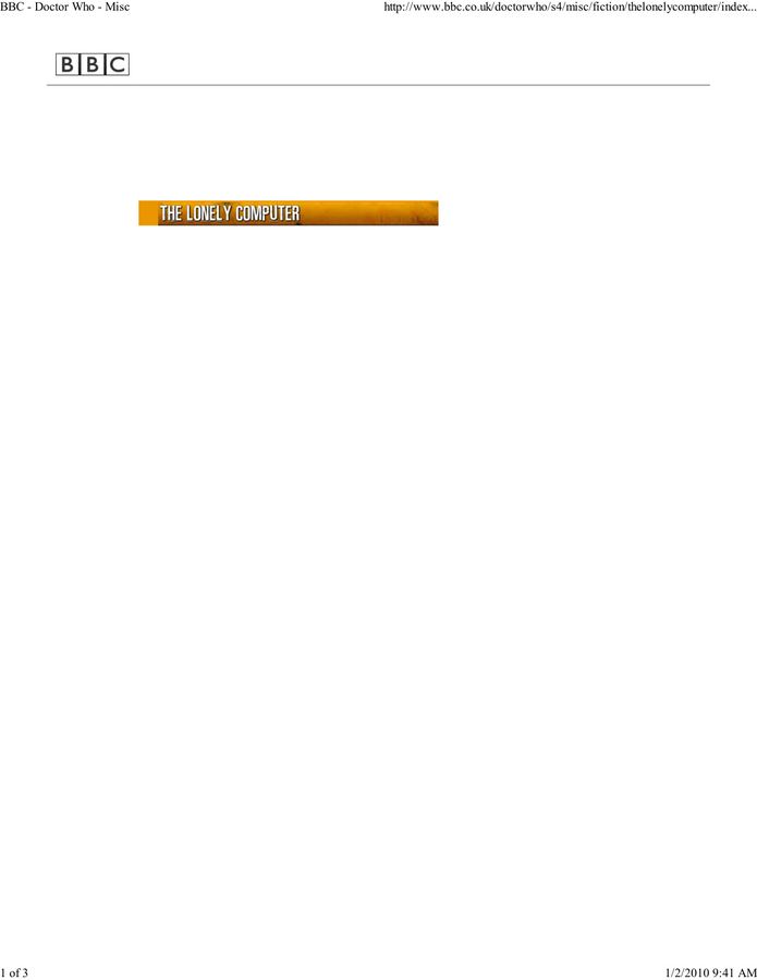 The Lonely Computer - part 1